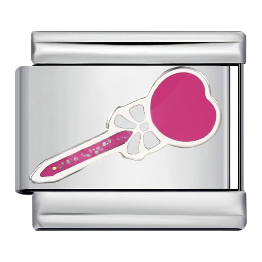 Romantic Pink Italian Modular Bracelet Titanium Steel Welding DIY Charm Bracelet Fairy Gift for Girls Romantic Pink Italian Modular Bracelet Titanium Steel Welding DIY Charm Bracelet Fairy Gift for Girls