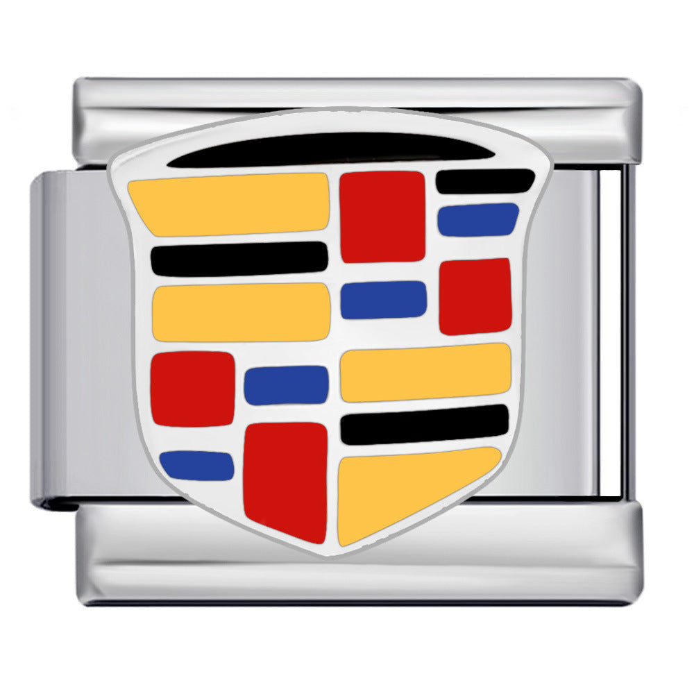 Italian Module Bracelet Automotive Logo Series Titanium Steel Welding Drip Oil DIY Elastic Splicing Table Italian Module Bracelet Automotive Logo Series Titanium Steel Welding Drip Oil DIY Elastic Splicing Table