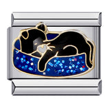 Pet Cat Dog Series Titanium Steel Welding Drip Bracelet Cartoon DIY Italian Module Wholesale Charm Bracelet for Animal Lovers Pet Cat Dog Series Titanium Steel Welding Drip Bracelet Cartoon DIY Italian Module Wholesale Charm Bracelet for Animal Lovers