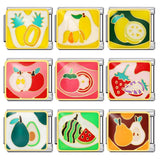 Fruit Series Italian Module Bracelet Titanium Steel Welding Drip Oil Pattern DIY Strap Chain Accessories Wholesale Fruit Series Italian Module Bracelet Titanium Steel Welding Drip Oil Pattern DIY Strap Chain Accessories Wholesale