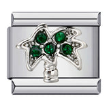 Green Titanium Steel Welded Gold-plated Drip Oil Bracelet Cartoon DIY Italian Module Bracelet Accessories Wholesale Green Titanium Steel Welded Gold-plated Drip Oil Bracelet Cartoon DIY Italian Module Bracelet Accessories Wholesale