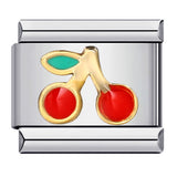 Fresh Titanium Steel Gold Plated Drip Oil Cartoon DIY Italian Module Bracelet Stainless Steel Welded Pattern Strap Chain Fresh Titanium Steel Gold Plated Drip Oil Cartoon DIY Italian Module Bracelet Stainless Steel Welded Pattern Strap Chain