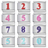 New Titanium Steel Concave Color Arabic Numeral Series Italian Module Bracelet DIY Elastic Accessories Wholesale New Titanium Steel Concave Color Arabic Numeral Series Italian Module Bracelet DIY Elastic Accessories Wholesale