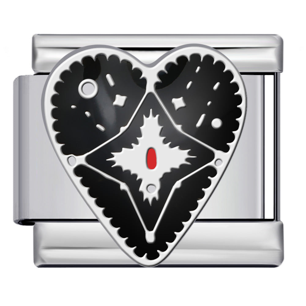 New Love Pentagram Italian Module Bracelet Titanium Steel Welding Drip Oil DIY Bracelet Little Fairy Gift New Love Pentagram Italian Module Bracelet Titanium Steel Welding Drip Oil DIY Bracelet Little Fairy Gift