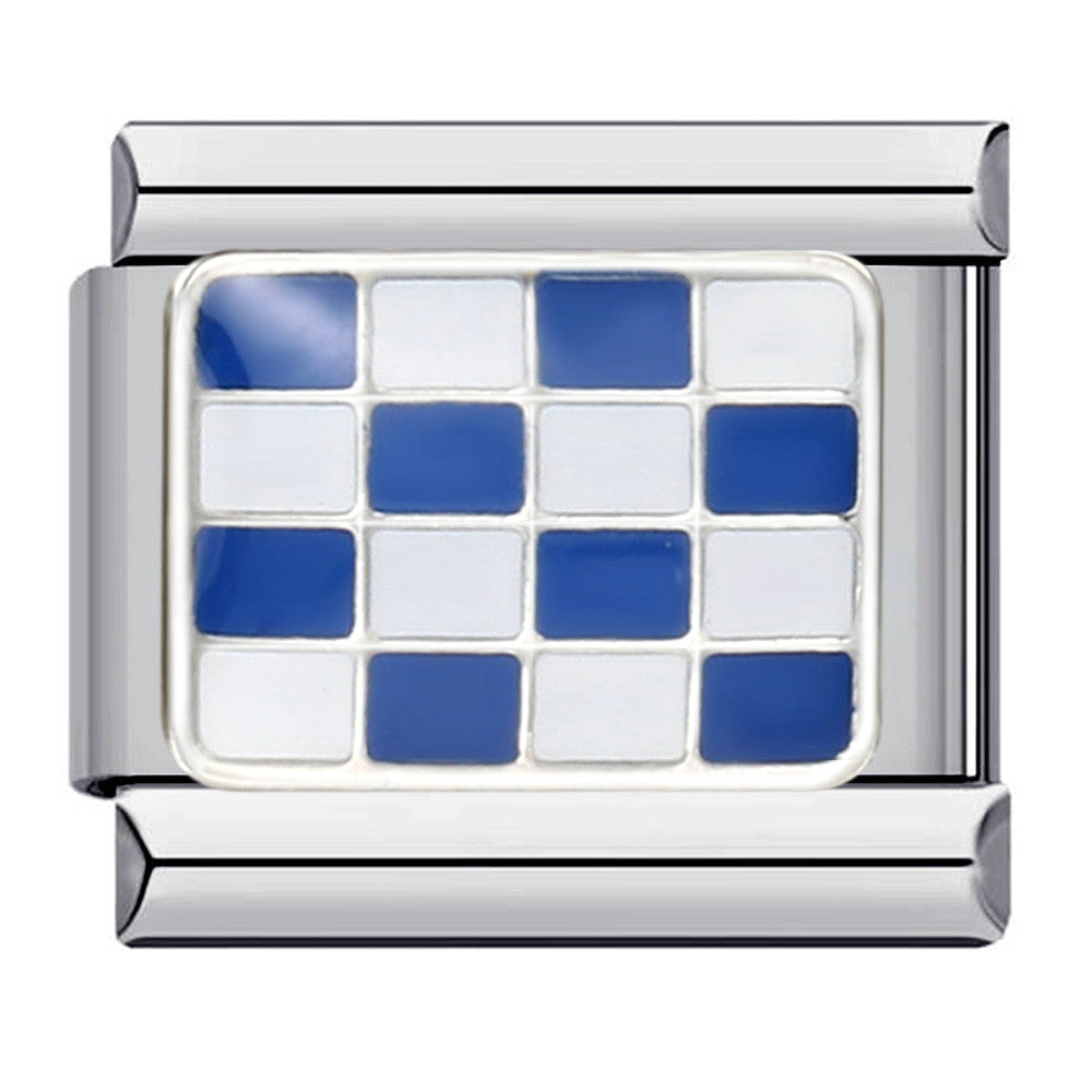 Blue Titanium Steel Welded Pattern Italian Modular Bracelet, Gold-Plated Drip Enamel Free Combination Link Bracelet Blue Titanium Steel Welded Pattern Italian Modular Bracelet, Gold-Plated Drip Enamel Free Combination Link Bracelet