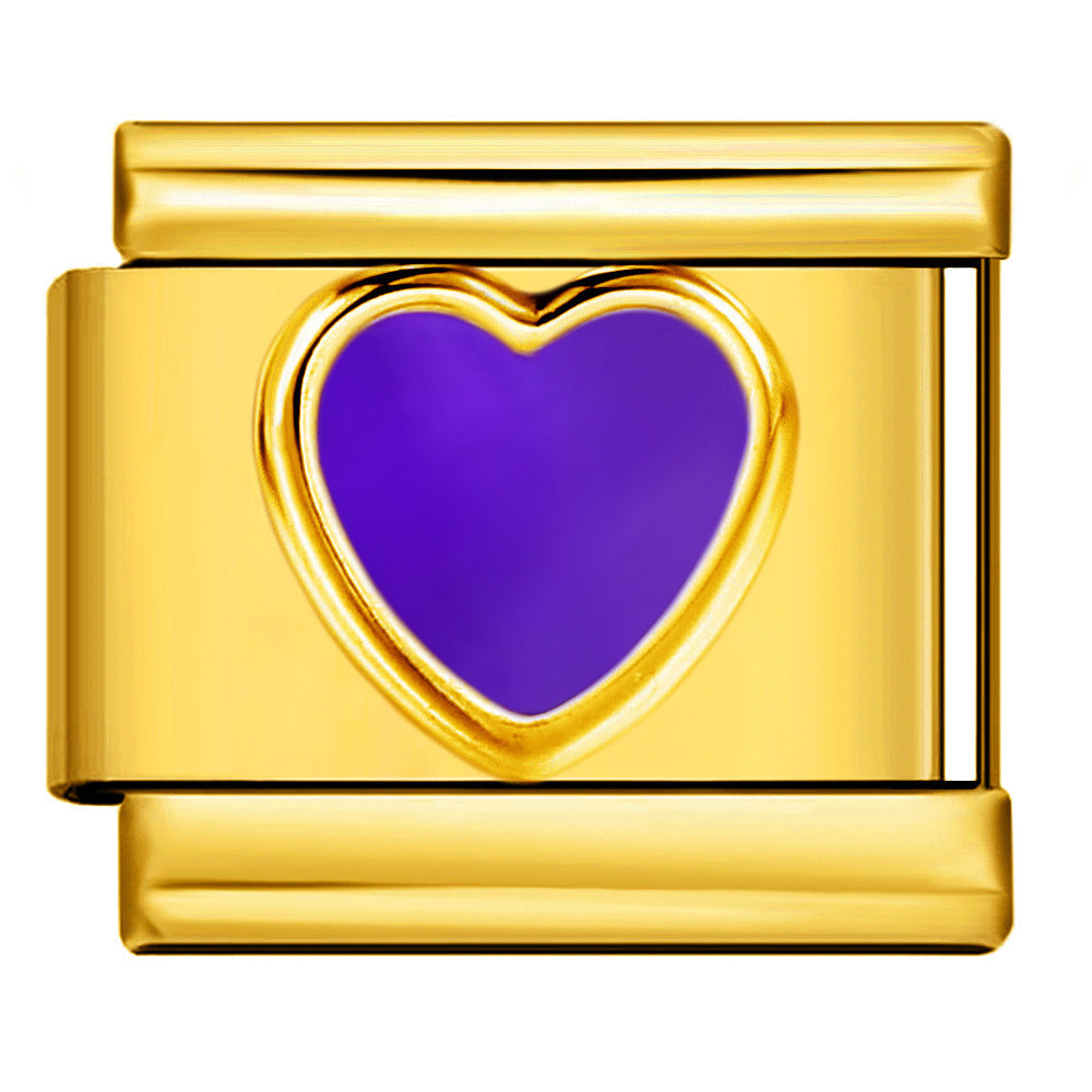 Italian Module Bracelet Color Drip Oil Stamping Pattern DIY Titanium Steel Elastic Splicing Bracelet Accessories Wholesale Italian Module Bracelet Color Drip Oil Stamping Pattern DIY Titanium Steel Elastic Splicing Bracelet Accessories Wholesale