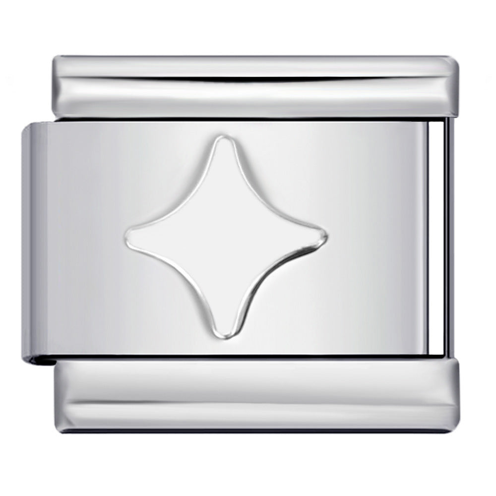 Concave Silver Titanium Steel Stamping Pattern DIY Italian Module Bracelet Italian Charm Bracelet Concave Silver Titanium Steel Stamping Pattern DIY Italian Module Bracelet Italian Charm Bracelet