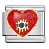 Italian Module Bracelet Devil's Eye Titanium Steel Welding Drip Oil Pattern DIY Elastic Splicing Personalized Strap Chain Italian Module Bracelet Devil's Eye Titanium Steel Welding Drip Oil Pattern DIY Elastic Splicing Personalized Strap Chain