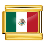 Gold Base World Flag Photo Resin Italian Charm Bracelet DIY Stainless Steel Stretch Watch Band Wristband Gold Base World Flag Photo Resin Italian Charm Bracelet DIY Stainless Steel Stretch Watch Band Wristband