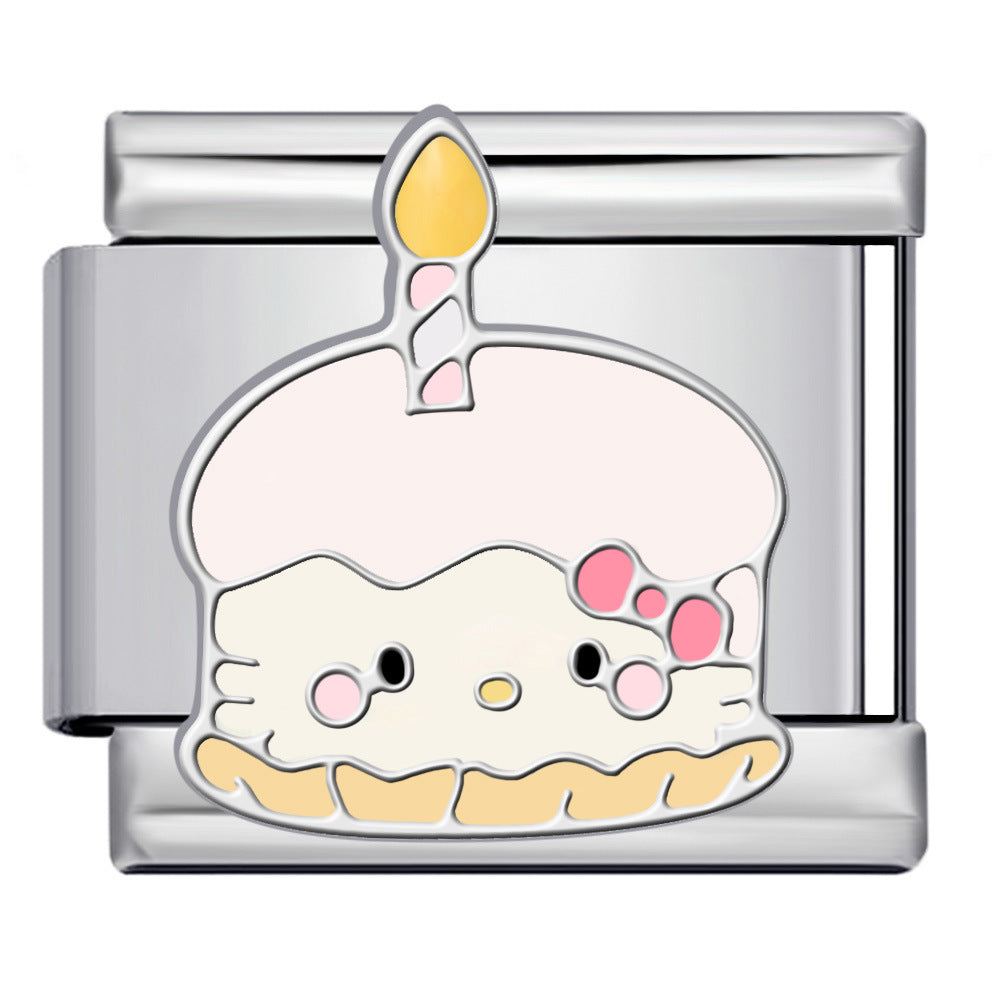 New Cute Cartoon Pattern Italian Module Bracelet Titanium Steel Gold Plated Welding DIY Strap Chain Bracelet New Cute Cartoon Pattern Italian Module Bracelet Titanium Steel Gold Plated Welding DIY Strap Chain Bracelet