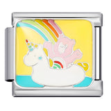 Classic Cute Bear Italian Module Bracelet Stainless Steel Welding Pattern DIY Elastic Splicing Bracelet Classic Cute Bear Italian Module Bracelet Stainless Steel Welding Pattern DIY Elastic Splicing Bracelet