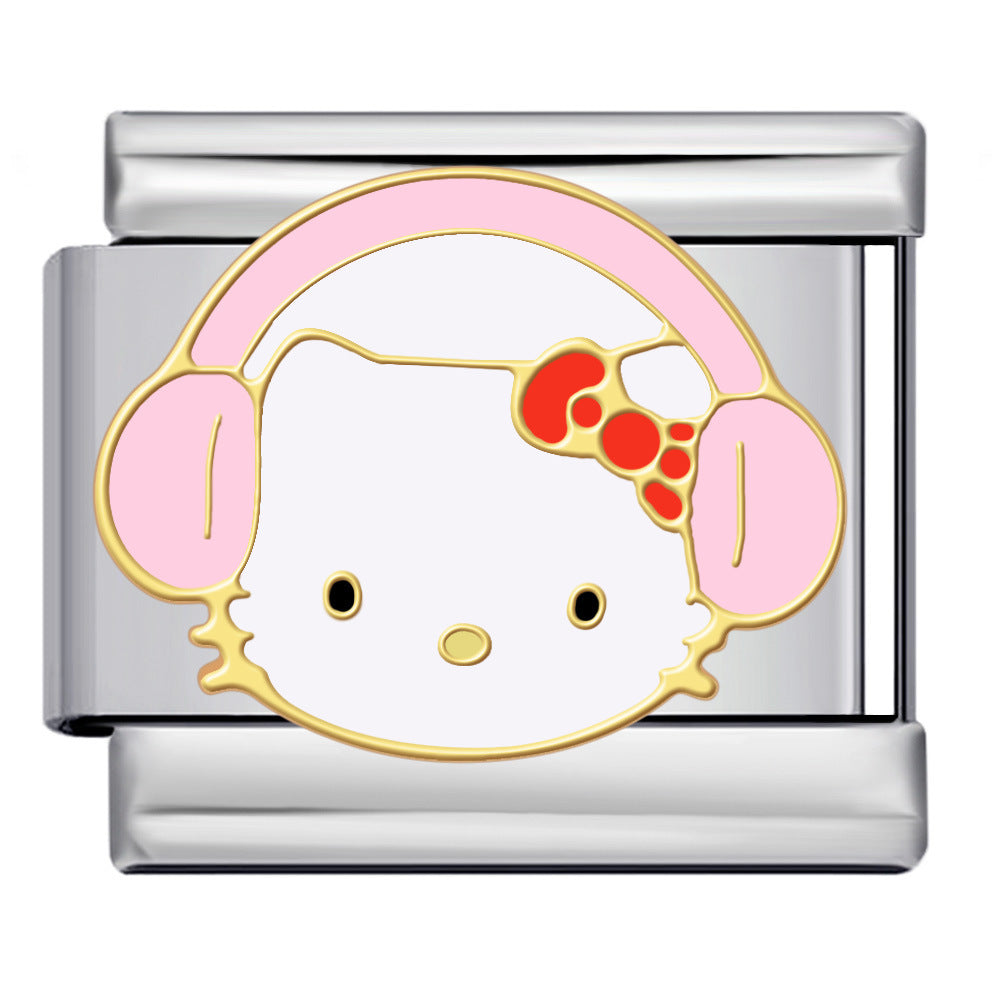 New Cute Cartoon Pattern Italian Module Bracelet Titanium Steel Gold Plated Welding DIY Strap Chain Bracelet New Cute Cartoon Pattern Italian Module Bracelet Titanium Steel Gold Plated Welding DIY Strap Chain Bracelet