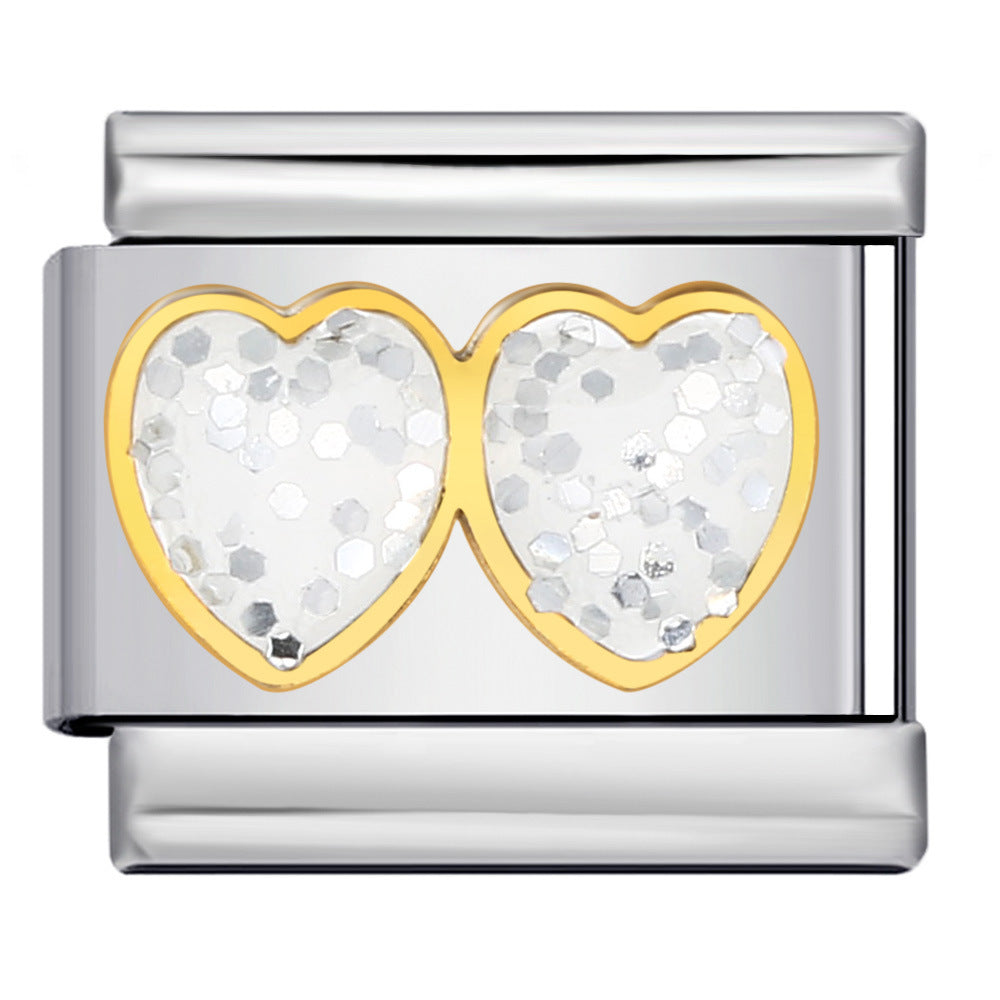 Colorful Zircon Italian Module Bracelet Titanium Steel Welding DIY Elastic Splicing Assembly Bracelet Accessories Wholesale Colorful Zircon Italian Module Bracelet Titanium Steel Welding DIY Elastic Splicing Assembly Bracelet Accessories Wholesale