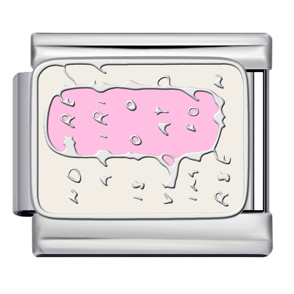 European and American Popular Fashion DIY Elastic Strap Chain Titanium Steel Welded Drip Oil Pattern Italian Module Bracelet European and American Popular Fashion DIY Elastic Strap Chain Titanium Steel Welded Drip Oil Pattern Italian Module Bracelet