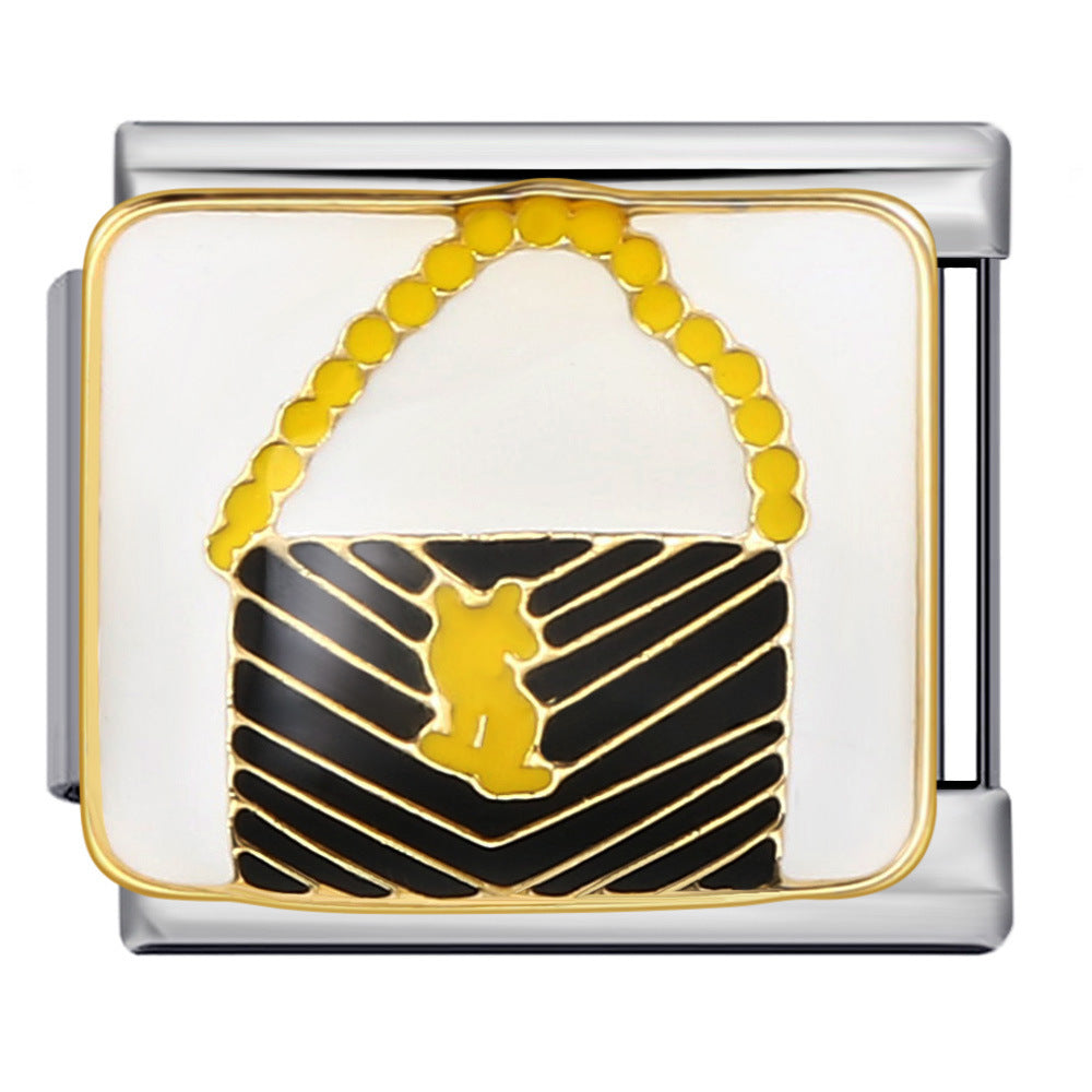 Exquisite Bag Series Italian Module Bracelet Color Welding Pattern DIY Personalized Bracelet Valentine's Day Gift Exquisite Bag Series Italian Module Bracelet Color Welding Pattern DIY Personalized Bracelet Valentine's Day Gift