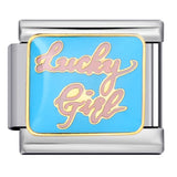 Stainless Steel Welded Gold-Plated Drip Oil DIY Personalized English Elastic Patchwork Bracelet - Italian Module Wholesale Stainless Steel Welded Gold-Plated Drip Oil DIY Personalized English Elastic Patchwork Bracelet - Italian Module Wholesale