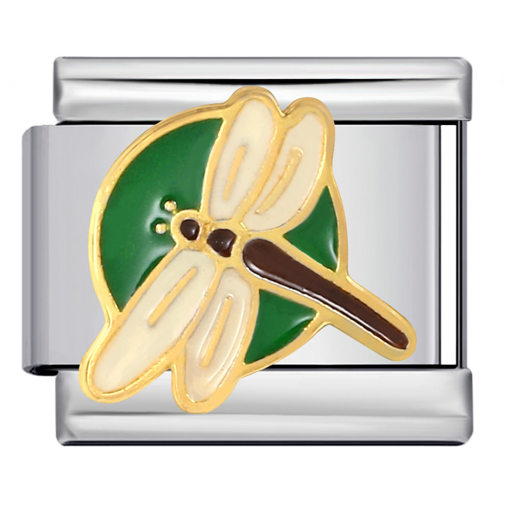 Italian Module Bracelet Stainless Steel Welding Drip Oil Animal Pattern DIY Free Splicing Combination Bracelet Accessories Italian Module Bracelet Stainless Steel Welding Drip Oil Animal Pattern DIY Free Splicing Combination Bracelet Accessories