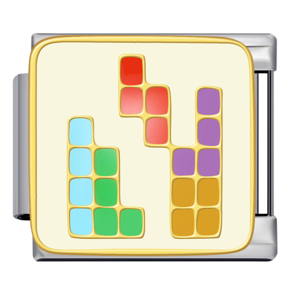 New Chess and Card Entertainment Stainless Steel Italian Module Bracelet Gold Plated Drip Oil Personalized DIY Welding Bracelet Wholesale New Chess and Card Entertainment Stainless Steel Italian Module Bracelet Gold Plated Drip Oil Personalized DIY Welding Bracelet Wholesale