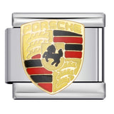 Italian Module Bracelet Automotive Logo Series Titanium Steel Welding Drip Oil DIY Elastic Splicing Table Italian Module Bracelet Automotive Logo Series Titanium Steel Welding Drip Oil DIY Elastic Splicing Table