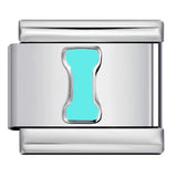 New Titanium Steel Sky Blue English Letter Series DIY Elastic Bracelet Accessories Italian Module Bracelet Alphebat New Titanium Steel Sky Blue English Letter Series DIY Elastic Bracelet Accessories Italian Module Bracelet Alphebat