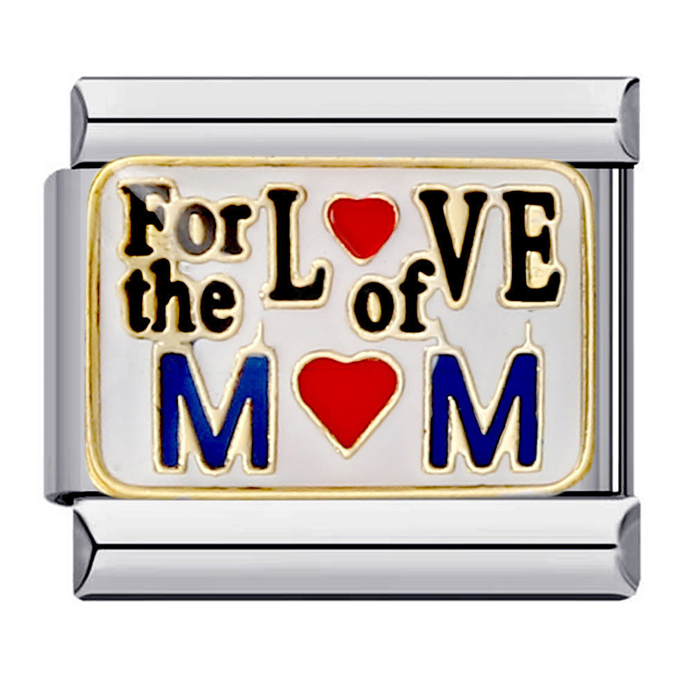 New Warm Mother's Day Series Bracelet Titanium Steel Gold Plated Welding Pattern DIY Italian Module Bracelet New Warm Mother's Day Series Bracelet Titanium Steel Gold Plated Welding Pattern DIY Italian Module Bracelet