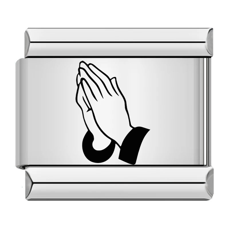 Titanium Steel Laser Engraved Cross Italian Module Bracelet DIY Watch Strap Chain Italian Charms Titanium Steel Laser Engraved Cross Italian Module Bracelet DIY Watch Strap Chain Italian Charms