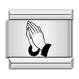 Titanium Steel Laser Engraved Cross Italian Module Bracelet DIY Watch Strap Chain Italian Charms Titanium Steel Laser Engraved Cross Italian Module Bracelet DIY Watch Strap Chain Italian Charms