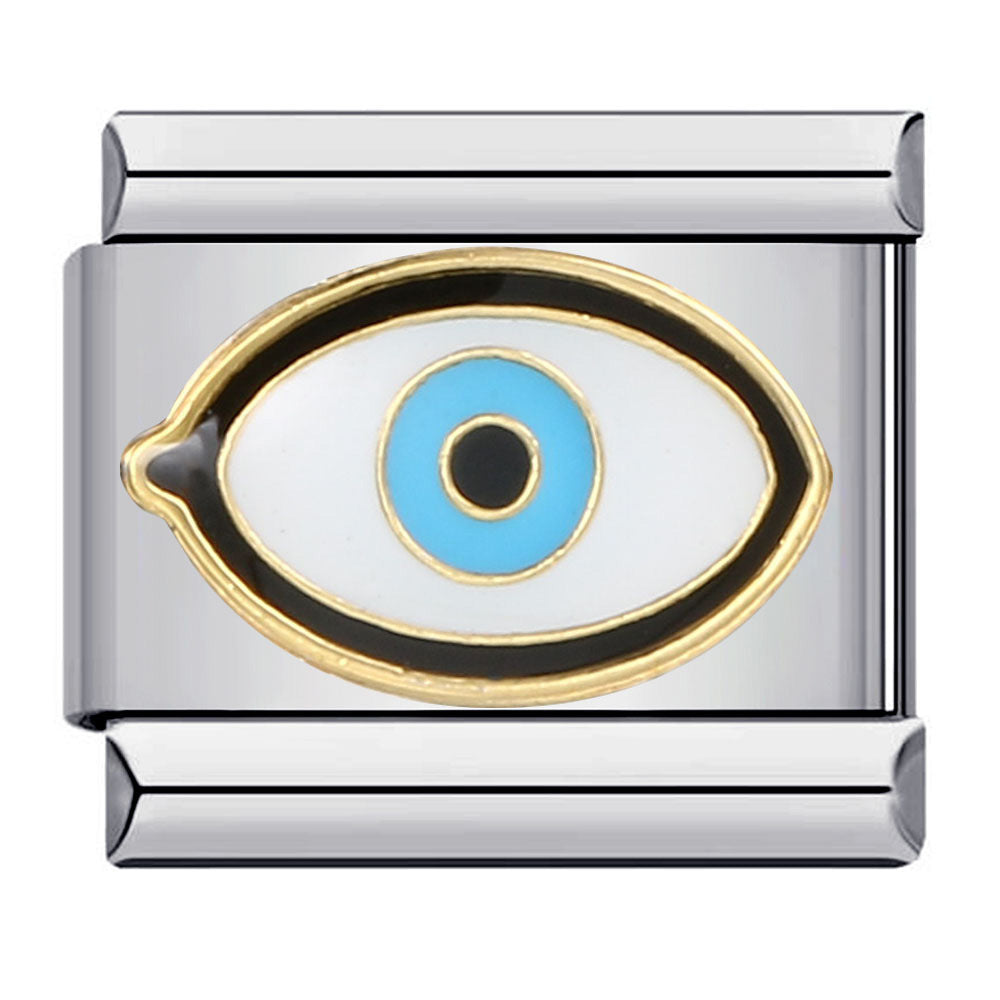 Cross Border New Devil's Eye Italian Module Bracelet Titanium Steel Welding Drip Oil Cartoon DIY Elastic Bracelet Cross Border New Devil's Eye Italian Module Bracelet Titanium Steel Welding Drip Oil Cartoon DIY Elastic Bracelet