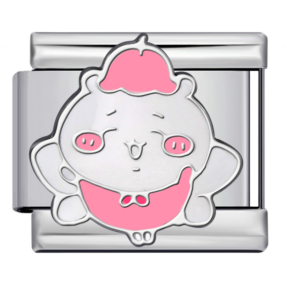 Titanium Steel Welding Drip Oil DIY Italian Module Bracelet Cute Cartoon Pattern Best Friend Girl Birthday Gift Titanium Steel Welding Drip Oil DIY Italian Module Bracelet Cute Cartoon Pattern Best Friend Girl Birthday Gift