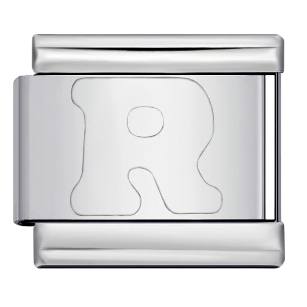 New Non Dripping Oil Series Bracelet Titanium Steel Concave 26 English Letter DIY Italian Module Bracelet Accessories New Non Dripping Oil Series Bracelet Titanium Steel Concave 26 English Letter DIY Italian Module Bracelet Accessories