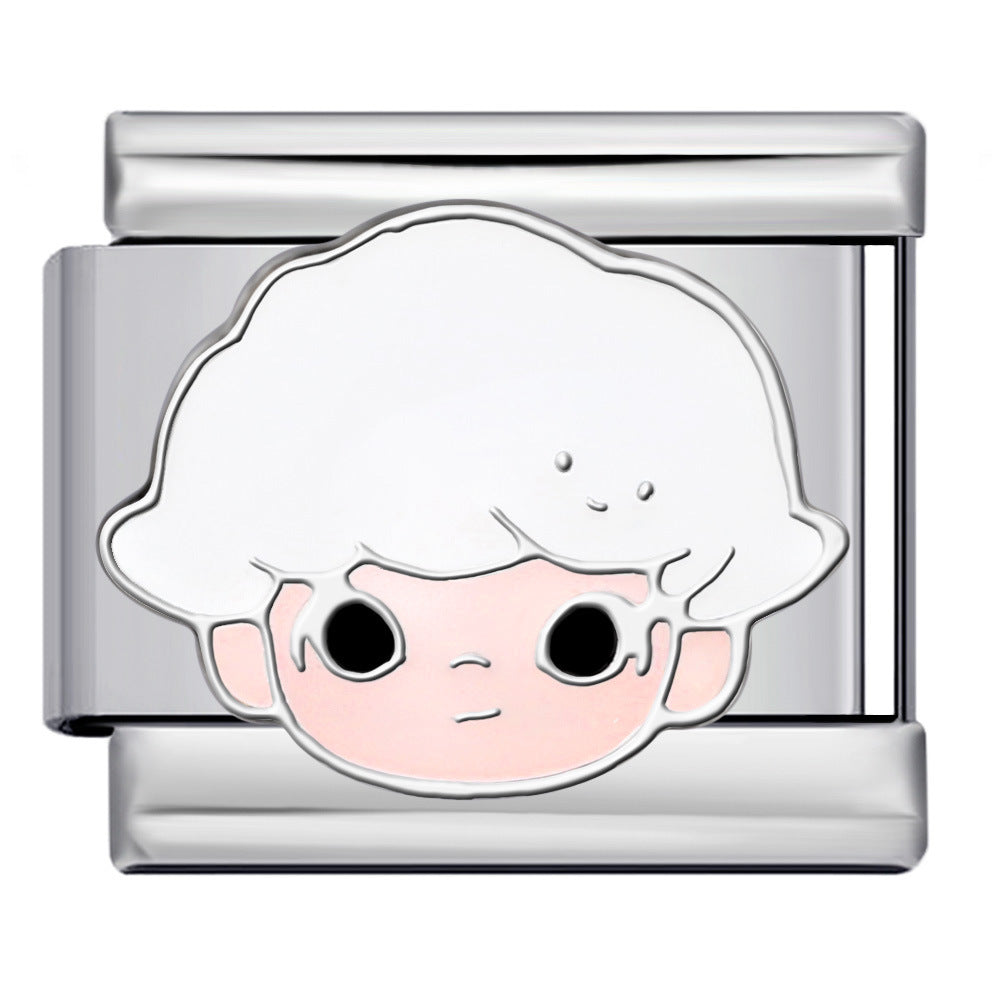 Cartoon Character Italian Module Bracelet Stainless Steel Welding Pattern DIY Elastic Splicing Versatile Bracelet Cartoon Character Italian Module Bracelet Stainless Steel Welding Pattern DIY Elastic Splicing Versatile Bracelet