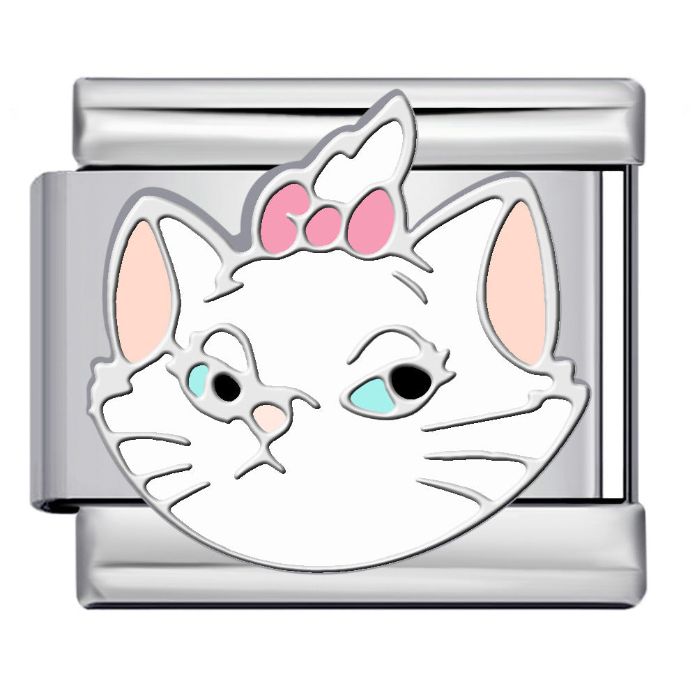 Italian Modular Bracelet Cartoon Character Series Stainless Steel Gold Plated DIY Elastic Link Bracelet Italian Modular Bracelet Cartoon Character Series Stainless Steel Gold Plated DIY Elastic Link Bracelet