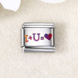 Colorful Laser Engraving Scene Pattern Engraving Italian Module Bracelet Splicing Titanium Steel Strap Chain Colorful Laser Engraving Scene Pattern Engraving Italian Module Bracelet Splicing Titanium Steel Strap Chain