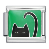 Green Titanium Steel Welded Gold-plated Drip Oil Bracelet Cartoon DIY Italian Module Bracelet Accessories Wholesale Green Titanium Steel Welded Gold-plated Drip Oil Bracelet Cartoon DIY Italian Module Bracelet Accessories Wholesale