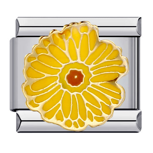 Flower Titanium Steel Drip Oil Welding Pattern Italian Module Bracelet Italian Charm Bracelet