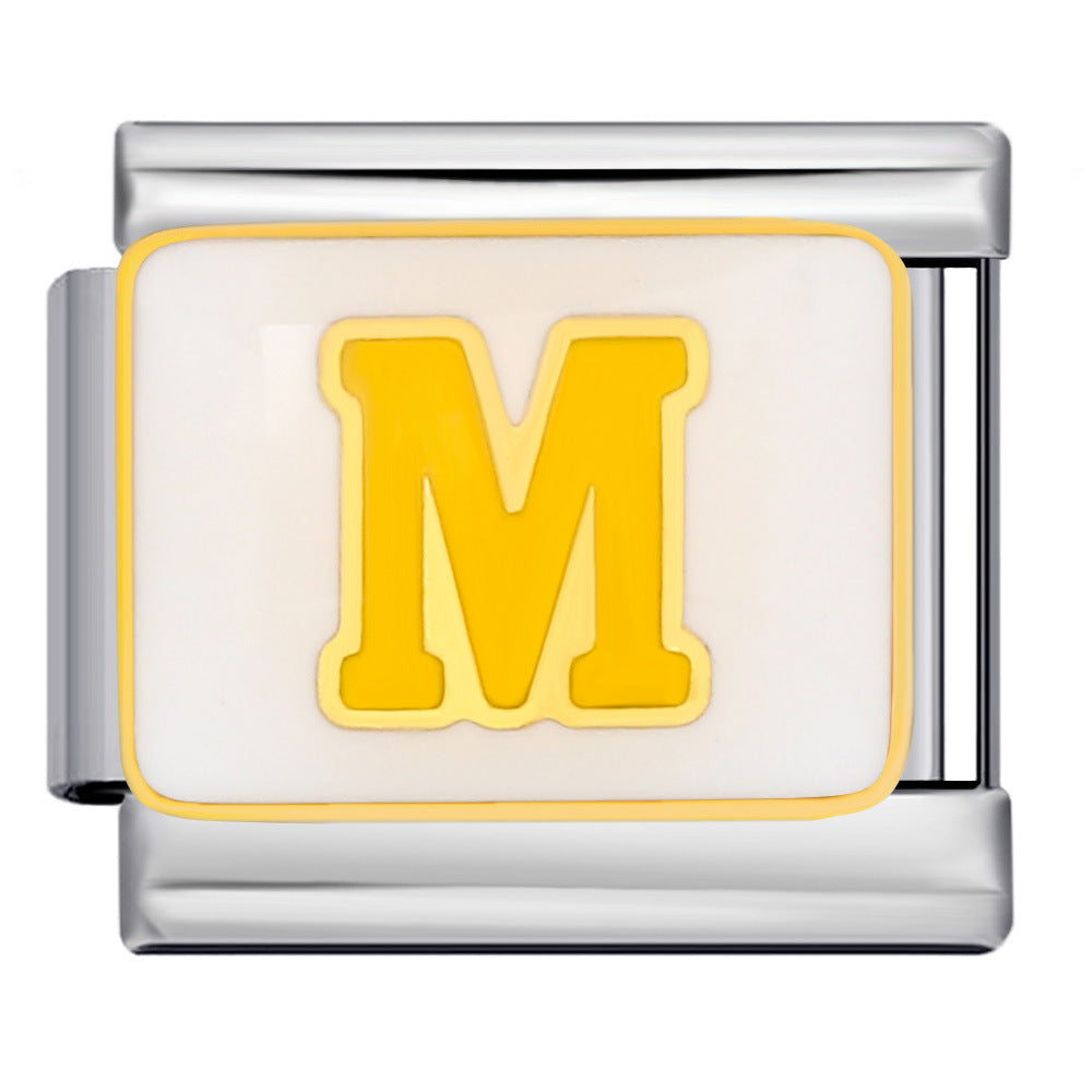 New Color Drip Oil Letter Italian Module Bracelet Titanium Steel Welding DIY Elastic Splicing Fashion Bracelet New Color Drip Oil Letter Italian Module Bracelet Titanium Steel Welding DIY Elastic Splicing Fashion Bracelet