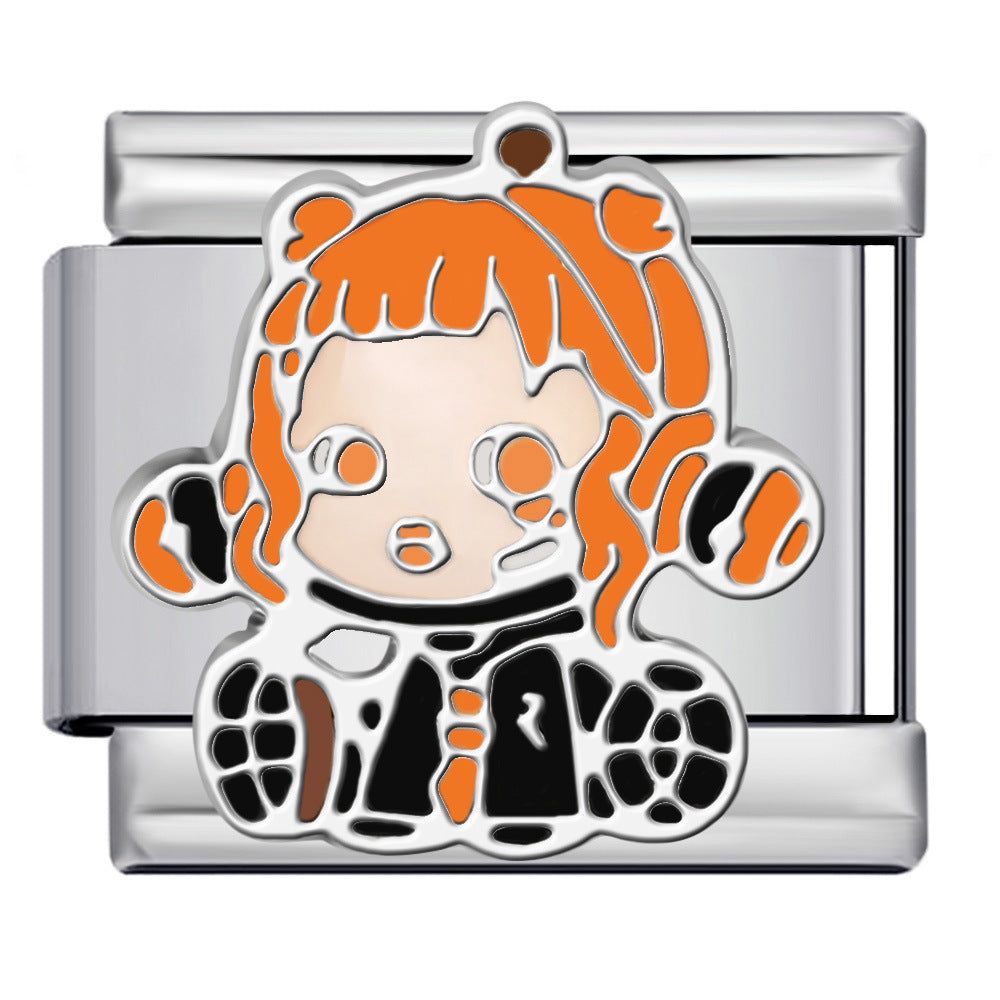 Cartoon Character Italian Module Bracelet Stainless Steel Welding Pattern DIY Elastic Splicing Versatile Bracelet Cartoon Character Italian Module Bracelet Stainless Steel Welding Pattern DIY Elastic Splicing Versatile Bracelet