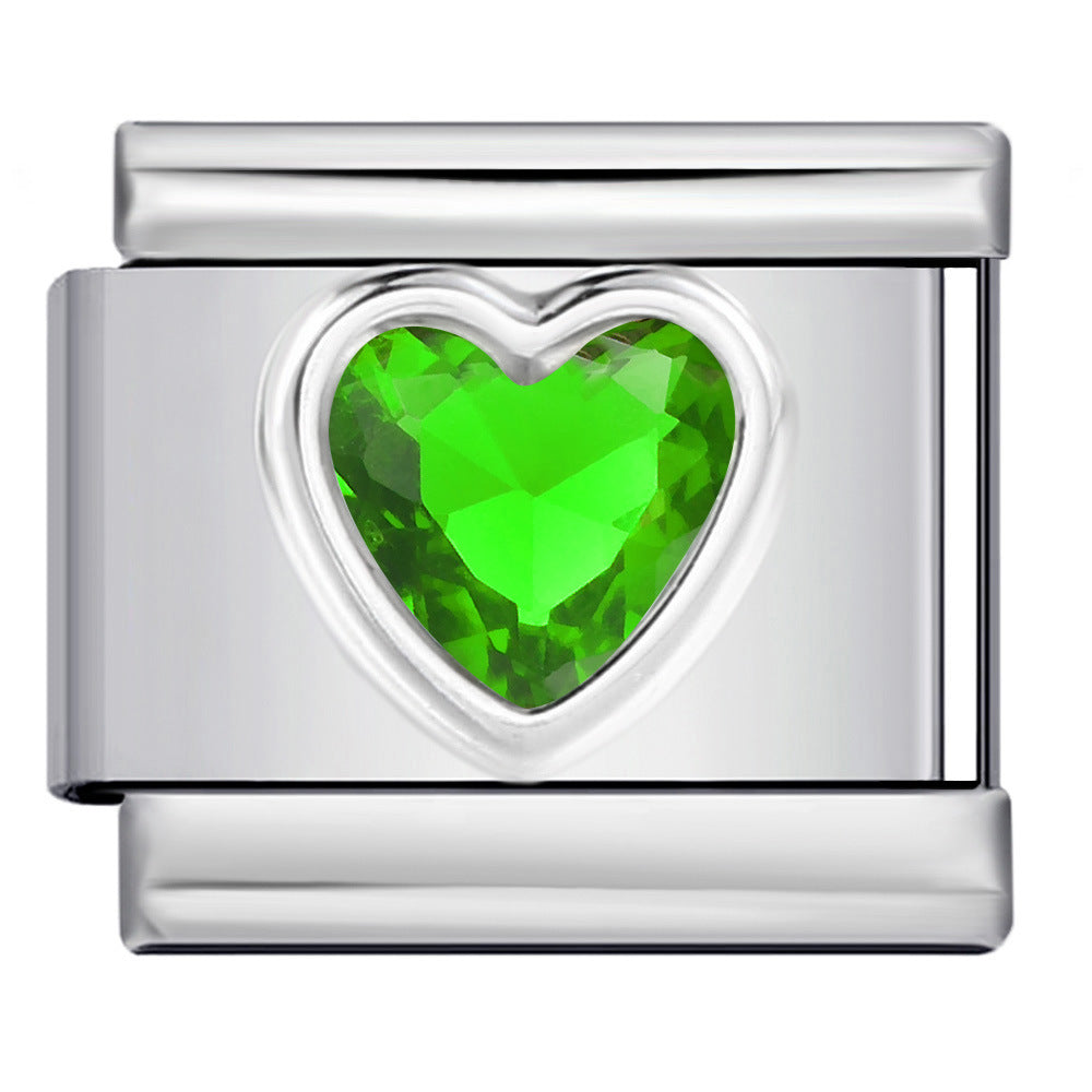 New Love Micro Inlaid Gemstone Italian Module Bracelet Stainless Steel Stamped Crystal Elastic Wristband Accessory New Love Micro Inlaid Gemstone Italian Module Bracelet Stainless Steel Stamped Crystal Elastic Wristband Accessory