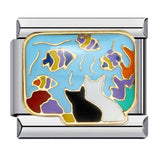 Pet Crowd Elements Italian Module Bracelet Welding Pattern Drip Oil DIY Elastic Splicing Stainless Steel Bracelet Pet Crowd Elements Italian Module Bracelet Welding Pattern Drip Oil DIY Elastic Splicing Stainless Steel Bracelet