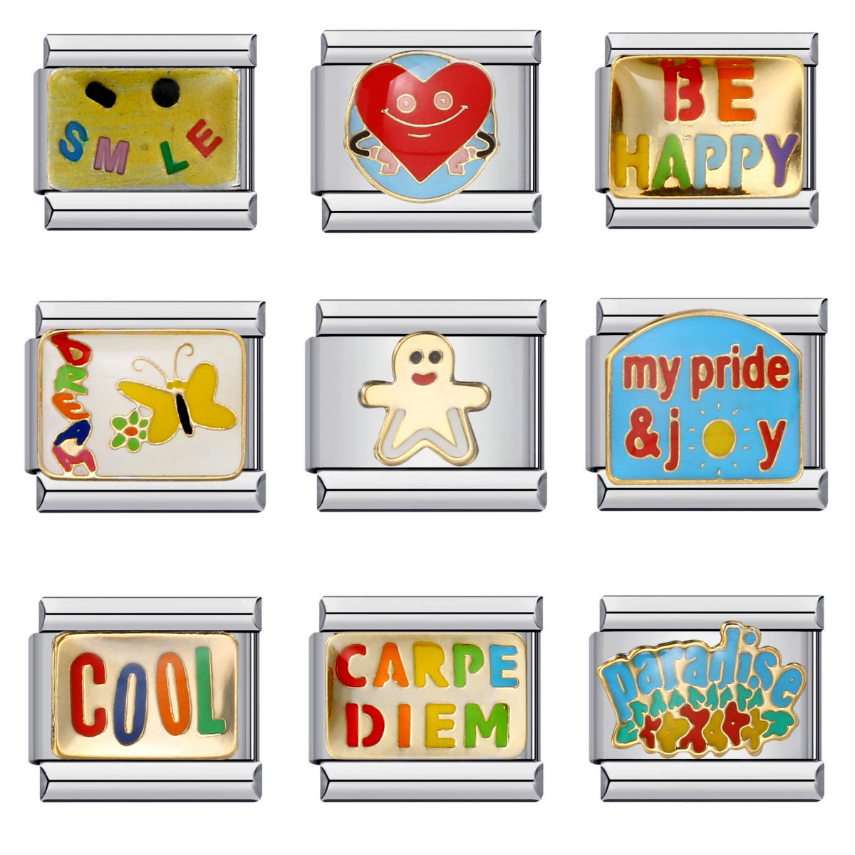 Good Mood Italian Module Bracelet DIY Welding Drip Oil Bracelet Elastic Splicing Stainless Steel Strap Chain Good Mood Italian Module Bracelet DIY Welding Drip Oil Bracelet Elastic Splicing Stainless Steel Strap Chain