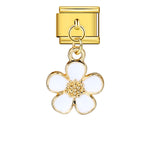 Italian Charm Module Bracelet Single Flower Handmade Pendant Titanium Steel Strap Chain Italian Charm Module Bracelet Single Flower Handmade Pendant Titanium Steel Strap Chain