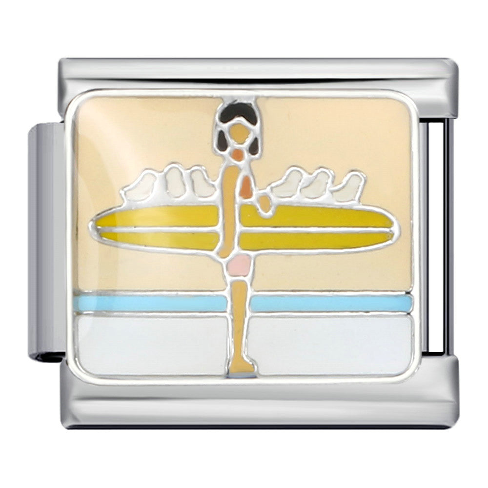 Sports Series DIY Stainless Steel Italian Module Bracelet Welding Pattern Personalized Elastic Splicing Bracelet Sports Series DIY Stainless Steel Italian Module Bracelet Welding Pattern Personalized Elastic Splicing Bracelet