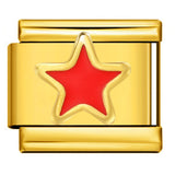 Gold Background Red Series Module Bracelet Accessories, Stainless Steel DIY Free To Match with Italian Charms Handmade Accessories Gold Background Red Series Module Bracelet Accessories, Stainless Steel DIY Free To Match with Italian Charms Handmade Accessories