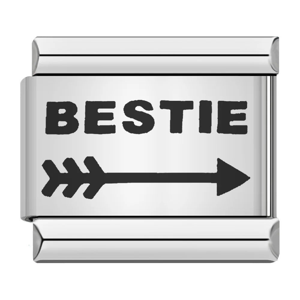 Cross Border Hot Selling Laser Engraving Heart-shaped Series Titanium Steel Handmade DIY Italian Module Bracelet Wholesale Cross Border Hot Selling Laser Engraving Heart-shaped Series Titanium Steel Handmade DIY Italian Module Bracelet Wholesale