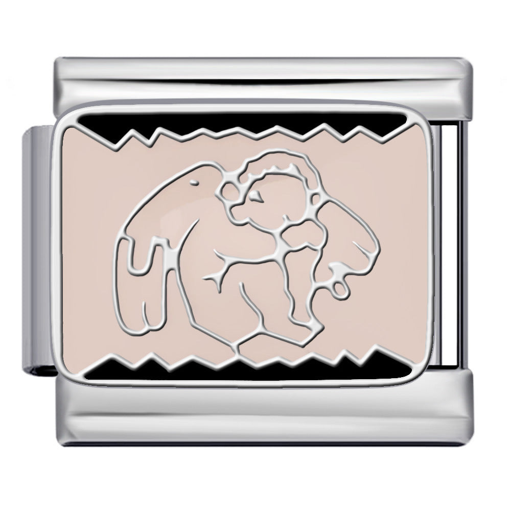 New DIY Italian Module Bracelet Titanium Steel Drip Oil Welding Pattern Strap Chain Fashion Splicing Strap Chain New DIY Italian Module Bracelet Titanium Steel Drip Oil Welding Pattern Strap Chain Fashion Splicing Strap Chain