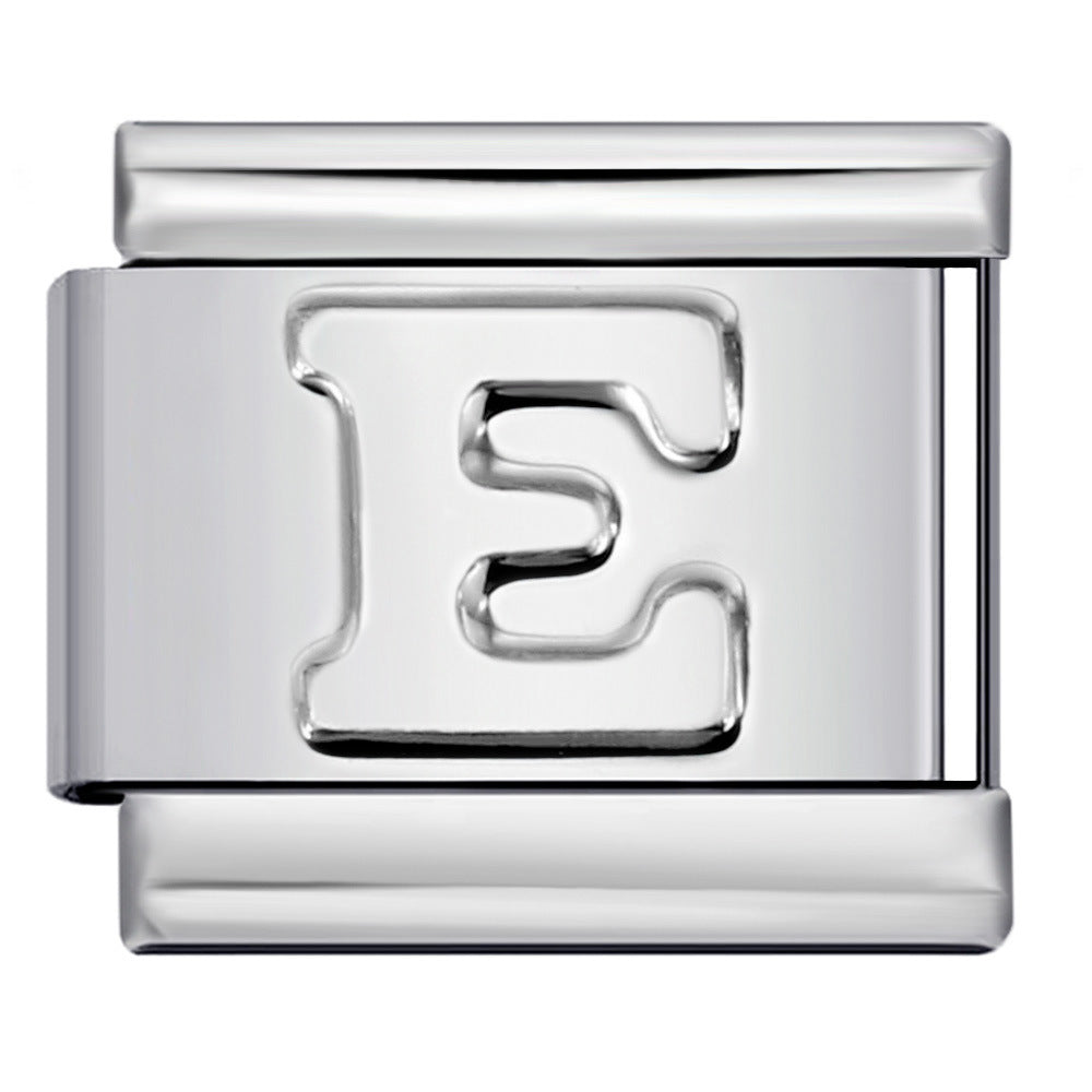 New Non Dripping Oil Series Bracelet Titanium Steel Concave 26 English Letter DIY Italian Module Bracelet Accessories New Non Dripping Oil Series Bracelet Titanium Steel Concave 26 English Letter DIY Italian Module Bracelet Accessories