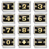 Black Lace Up Diamond Digital Italian Module Bracelet Made of Titanium Steel Welded with Gold Plating and Oil Dripping Free Splicing Bracelet Black Lace Up Diamond Digital Italian Module Bracelet Made of Titanium Steel Welded with Gold Plating and Oil Dripping Free Splicing Bracelet