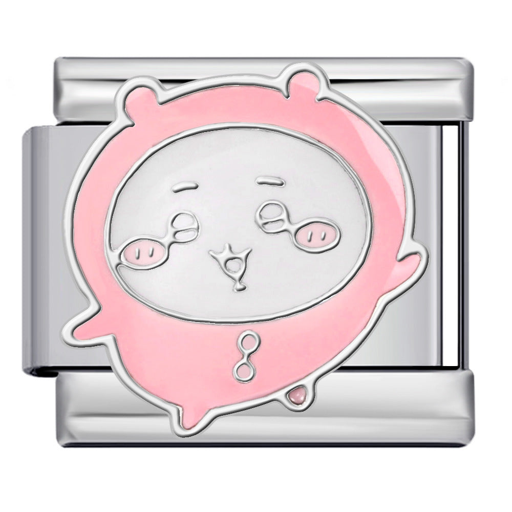 Titanium Steel Welding Drip Oil DIY Italian Module Bracelet Cute Cartoon Pattern Best Friend Girl Birthday Gift Titanium Steel Welding Drip Oil DIY Italian Module Bracelet Cute Cartoon Pattern Best Friend Girl Birthday Gift