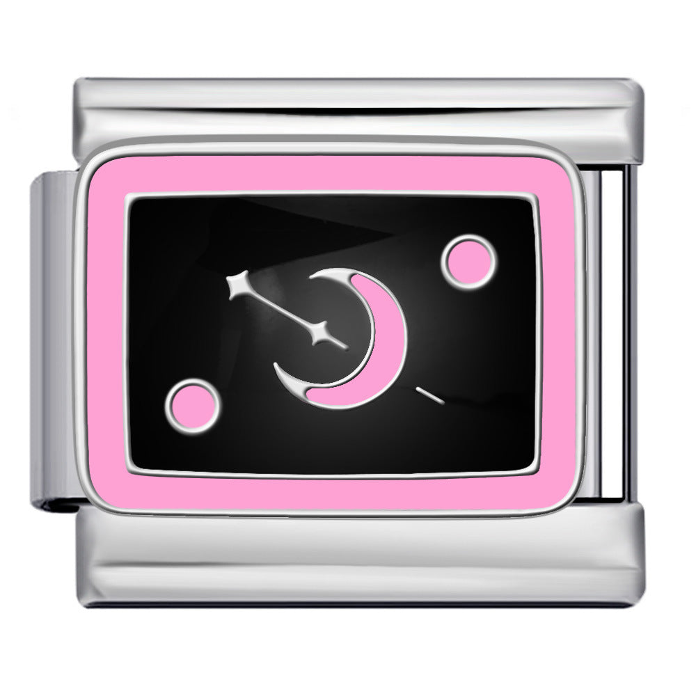 Cross Border Hot Selling Italian Module Bracelet Titanium Steel Drip Oil Welding Pattern DIY Watch Strap Chain Bracelet Wholesale Cross Border Hot Selling Italian Module Bracelet Titanium Steel Drip Oil Welding Pattern DIY Watch Strap Chain Bracelet Wholesale