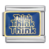 Blue Titanium Steel Welded Pattern Italian Modular Bracelet, Gold-Plated Drip Enamel Free Combination Link Bracelet Blue Titanium Steel Welded Pattern Italian Modular Bracelet, Gold-Plated Drip Enamel Free Combination Link Bracelet